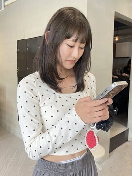 ヘアー アイス ルーチェ(HAIR ICI LUCE) ブリーチなしダブルカラー/オリーブグレージュ/レイヤー/林