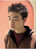 横浜アップバングスパイキーショート短髪スキンフェードカット◆