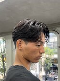 センターパートニュアンスパーマフェザーパーマ
