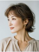 クラゲヘアー/小顔/ココアベージュ/オリーブグレー/川西