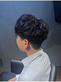 ビジネスツーブロックショート ニュアンスパーマ ダウンバング