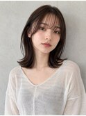 髪質改善 ワンレングス 大人ロブミディアム