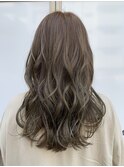 ２０代３０代４０代ゆるふわセミロング☆オリーブグレージュ