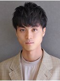 【ポルテオム】就活ツーブロック爽やか黒髪マッシュ束感ショート