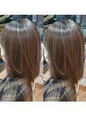 ストレート&毛先巻き