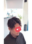 ツイストスパイラルパーマツーブロックマッシュパーマ刈り上げ