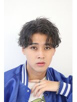 オーシャントーキョー 大阪(OCEAN TOKYO)&nbsp;ブリーチ パーマ 波巻きパーマ センターパート メンズヘア