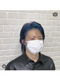 セクション&インナー／ネイビーブルー×ライトブルー