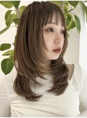 ハイライトカラーグレージュベージュケアブリーチダブルカラー