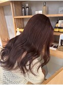 ブリーチなしダブルカラーワインレッド