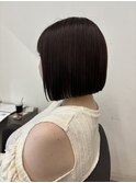 地毛風ストレート 縮毛ボブ 髪質改善ボブ 軽めボブ ブラウン