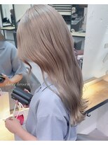 ベレーザ 渋谷(BELEZA)&nbsp;11164ミルクティーベージュ韓国風巻きホワイトブロンドロング