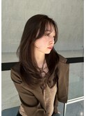 レイヤースタイル ワンカール 顔まわりカット