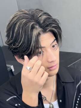 フィフスパーク(fifth PARK) 渋谷メンズハイライトカラーメッシュカラー緩めスパイラルパーマ