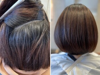 リスペクト マンボ(RESPECT MAMBO)の写真/【豊田市】低刺激で髪や頭皮に優しいだけでなく、ハリ,コシ,ツヤを与えながら艶のある白髪染めを叶えます♪