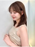 【C】上品韓国フェミニンヘア◎顔周り前髪カットグレージュ
