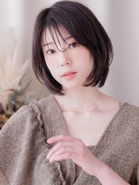 カバーヘア ブリス 川口(COVER HAIR bliss) オリーブグレージュブリーチなし切りっぱなしボブレイヤー30代a