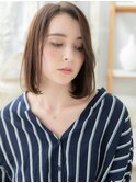 センターパートも◎黒髪風前下がりボブa越谷20代30代40代