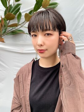 ヘアーメイクオズ(hair make O/S) 【KON】ハンサムショート_フリンジウェーブココアブラウン