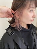 インナーカラー&ラベンダーピンクカラー切りっぱなしボブ♪