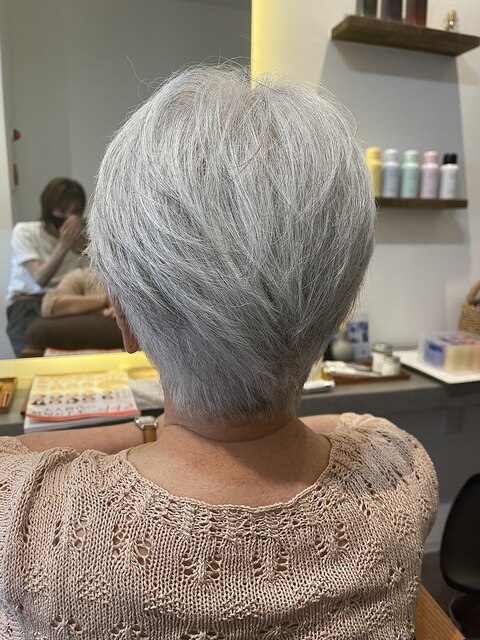 グレイヘアーショート