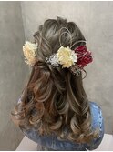 ハーフアップ 参列ヘア デートヘア 袴ヘア 振袖ヘア ヘアセット
