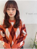 大人女性☆艶レイヤー前髪ピンクベージュ 髪質改善 縮毛矯正