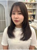 韓国風 前髪カット 艶髪 くびれ巻き サイドバング