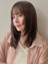 顔まわりレイヤーイメチェンミニウルフチェリーブラウン姫カット