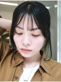 ◆レイヤーカットロング/韓国ヘア/顔周りレイヤーアッシュグレー
