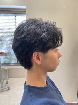 シンプル(Simple) センターパート×パーマ