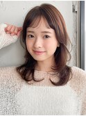 愛され艶感ワンカール前髪オン眉モテ髪レイヤーカットワンカール