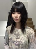 ハッシュカットレイヤーカットフェイスレイヤーワイドバング