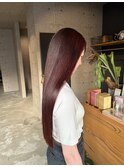 ロングヘア☆艶髪カラーレッド