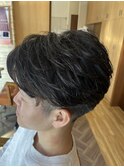 フェザーパーマ風刈り上げ爽やかツーブロック