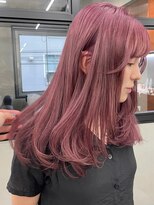 ニコ トウキョウ 渋谷(nico TOKYO)&nbsp;ダブルカラーチェリーレッドピンクブラウン韓国レイヤーロング