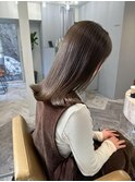 イメチェン/ツヤ髪/透明感グレージュカラー前髪/表参道/原宿