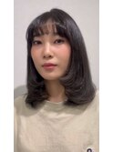 重めバング×透明感オリーブcolor