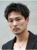 横浜/ルーズパーマ/ショートセンターパート30代