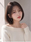 丸みショートボブシースルーバング韓国風GINZA銀座