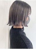 切りっぱなしグレージュボブ
