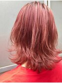 ピンク×レイヤースタイル