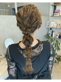結婚式ヘアセット編み下ろし