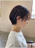 マッシュショート×ピンクブラウン