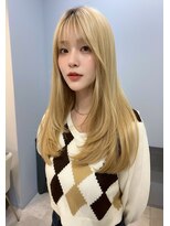 オズ 郡山桑野店(OZ)&nbsp;ベージュグレー黒髪レイヤーくびれヘア小顔10代20代30代40代