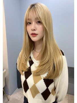 オズ 郡山桑野店(OZ) ベージュグレー黒髪レイヤーくびれヘア小顔10代20代30代40代