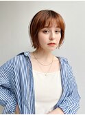 大人ショートボブ切りっぱなしボブ前髪ありミニボブ丸顔K1202