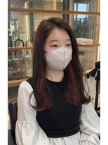 ナチュラル ヘアーデザイニング(Natural hair designing) イヤリングカラー　カシスピンク