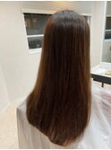 大人かわいい小顔ブラウンカラー森ガール風ロング