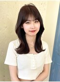 韓国ヘア レイヤーカット 顔まわりカット 前髪